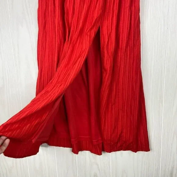 Lulus Womens Maxi Skirt Red Size Small Midsummer Memories Boho Textured Festival - Picture 2 of 9